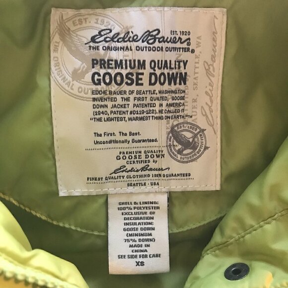 Eddie Bauer Green Premium Goose Down Puffer Vest Size XS - Picture 4 of 5